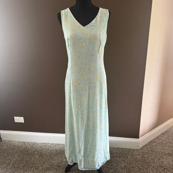 Vtg Gap Dress Womens 6‎ Light Green Floral Maxi Cottagecore Wedding Guest - Picture 1 of 13